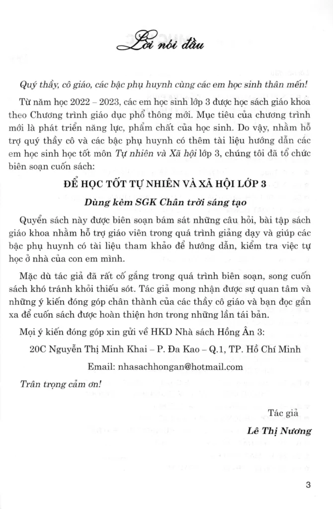 ĐỂ HỌC TỐT TỰ NHIÊN VÀ XÃ HỘI LỚP 3 (Dùng kèm SGK Chân trời sáng tạo)